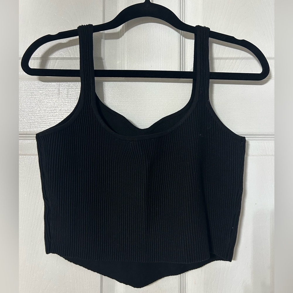 Brand New Promise Black Ribbed Tank Top - Picture 3 of 4